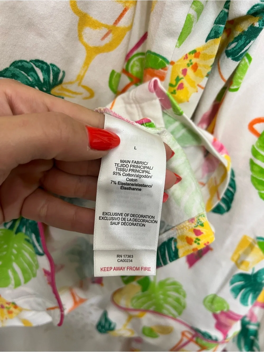 BedHead PJs Tropical Cocktail Monstera Pajama Set Cotton Size L